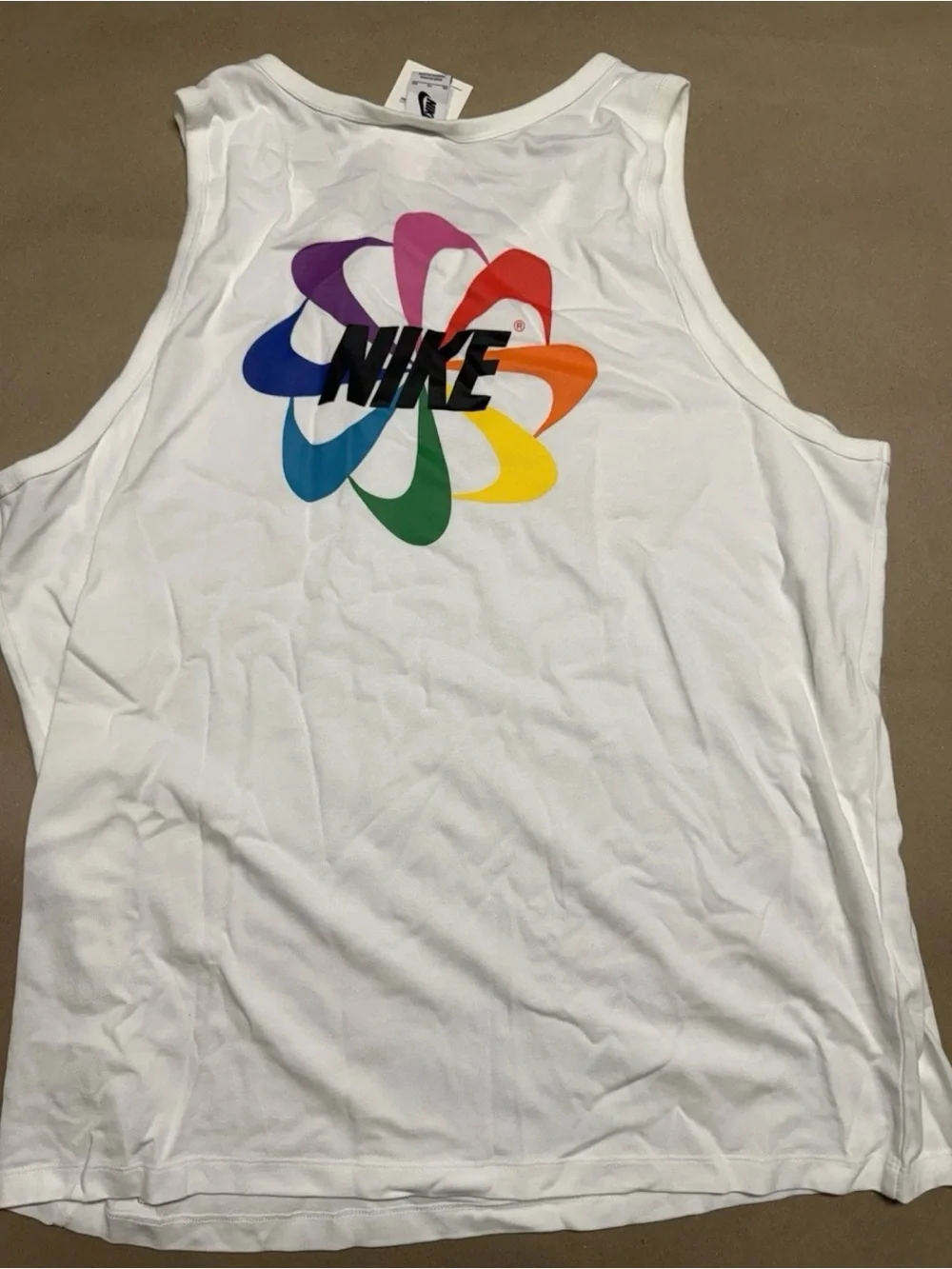 NIKE XXL LGBT Be True Collection Pride Tank Top Gilbert Baker Mens white NEW!